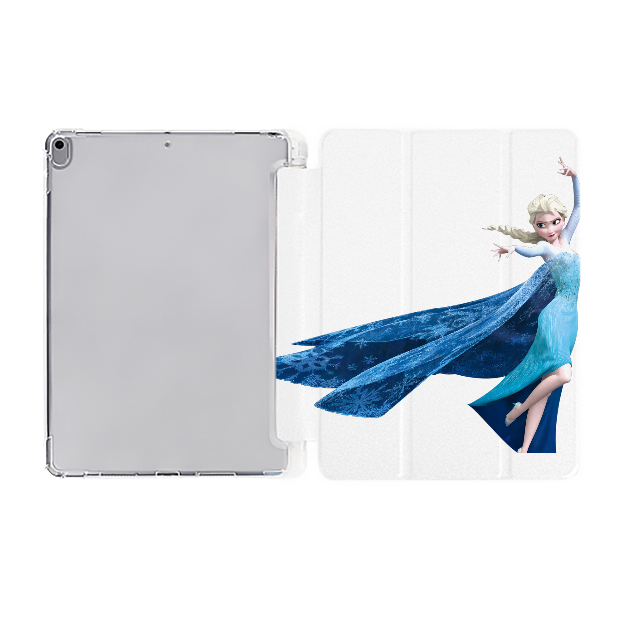 （画像用） アナと雪の女王 アンナ エルサ Frozen Anna Elsa IPad ケース ペン収納付き 三つ折りスタンド PUレザー×シリコン 対応機種9.5/10.5/10.9インチ